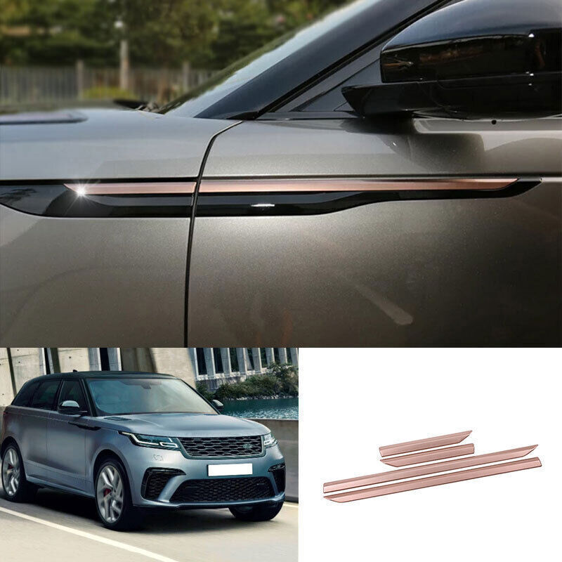 for Range Rover Velar 2018-22 ABS Rose Gold Side Fender Air Wing Cover Trim 4P