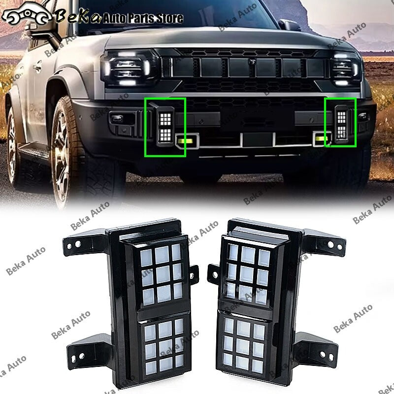 A pair of fog light assemblies for the left and right front bumpers of the for Chery Jetour Traveller T2