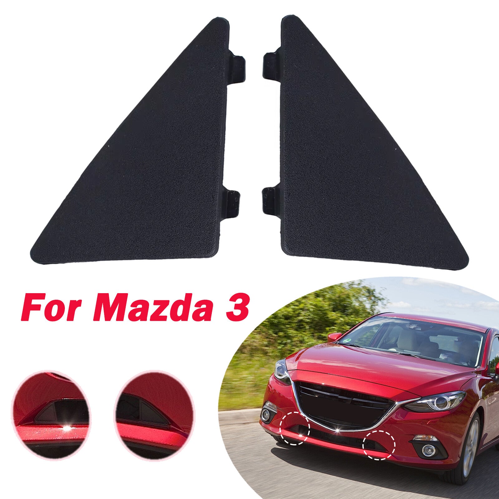 for Mazda 3 Axela BM Front Bumper Triangle Cover Left Right Trim Cap Repair Kit