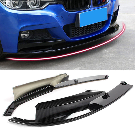 Front Bumper Lip Set Carbon Fiber Style Fit for BMW F30 3 Series M Style 2012-2018