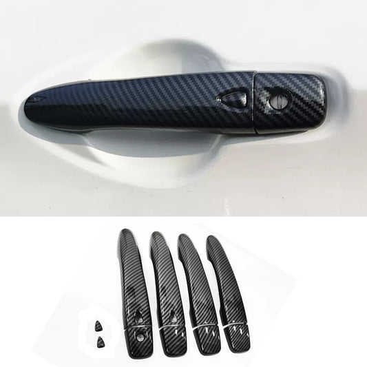 10-piece carbon fiber front door handle cover trim for Nissan Versa 2020 - 2024