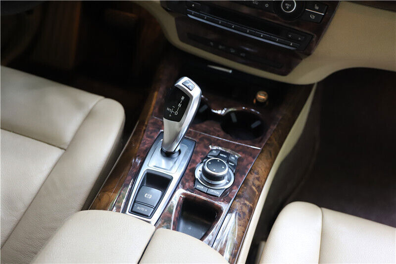 Inner Gear Shift Water Cup Frame Cover Trim for BMW X5 2008-13 Brown Wood Grain