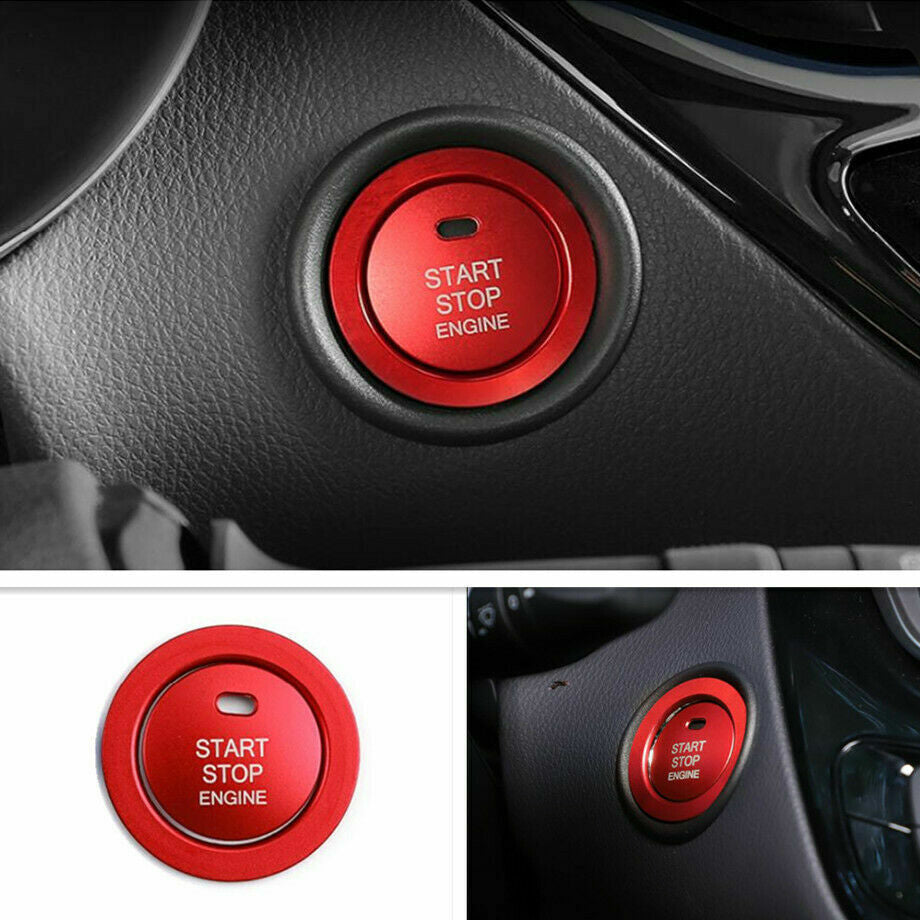 Red Ignition Engine Start Stop Push Button Cover TrimFor for Toyota C-HR 2016-2021