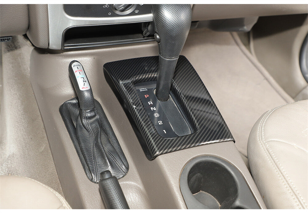 Carbon Fiber ABS Central Control Gear Shift Panel Cover for Jeep Liberty 1999-06