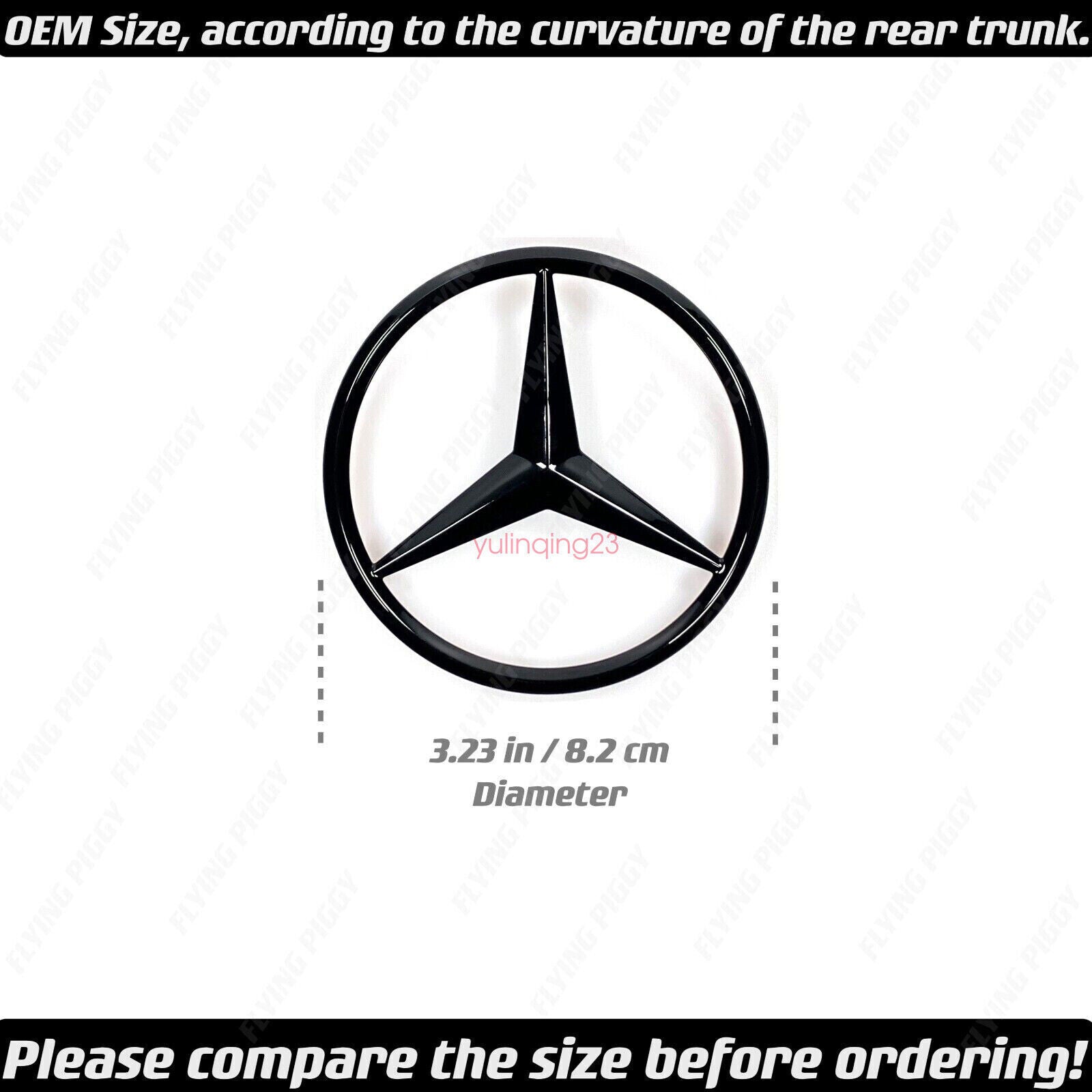 Suitable for W222 14-20 S63 Black Badge Sticker Trunk and Fenders