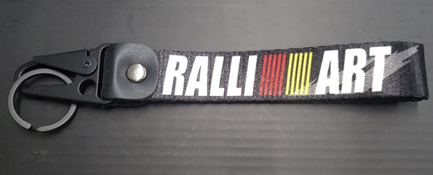 Car keychain/key ring with lanyard accessory Ralliart Black for Honda for Acura