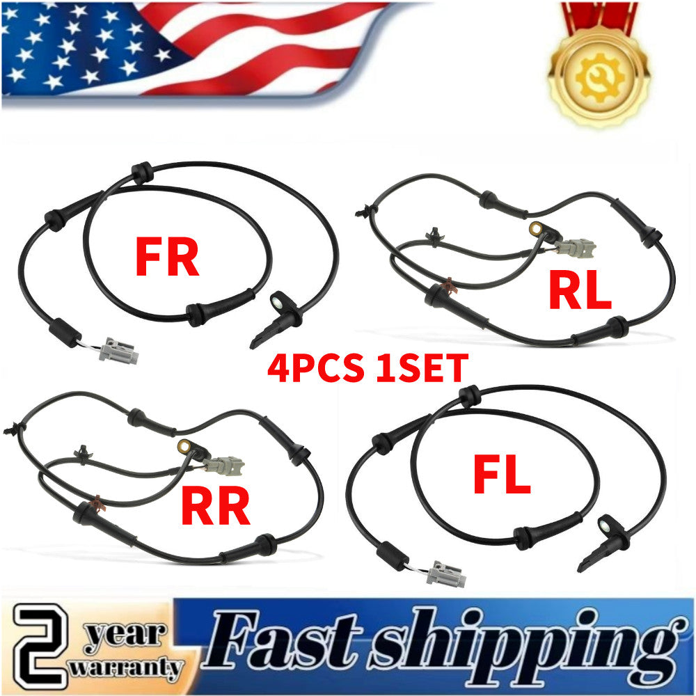 4-piece ABS wheel speed sensor set, front and rear, right side, suitable for ROGUE 08-13 X-TRAIL 08-12