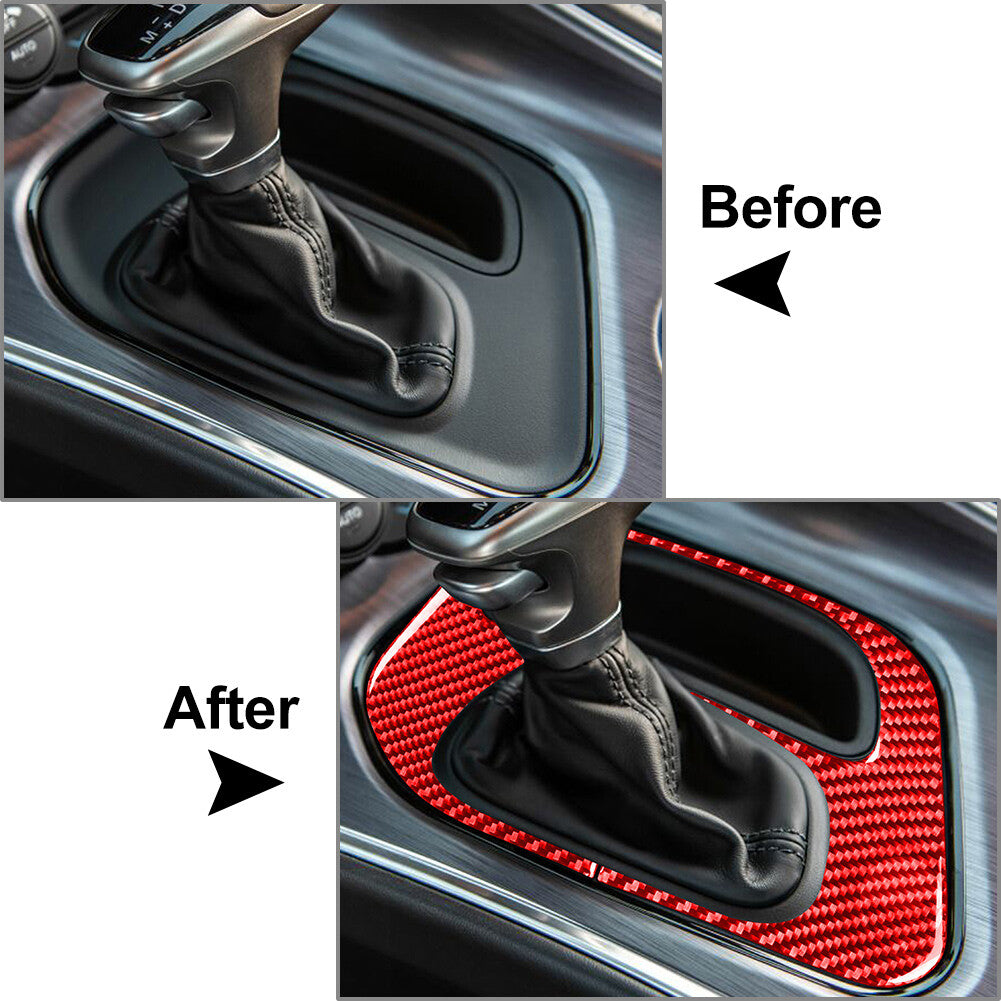 Carbon Fiber Gear Shift Panel Cover Trim for Dodge for Challenger 2015-2025 2024