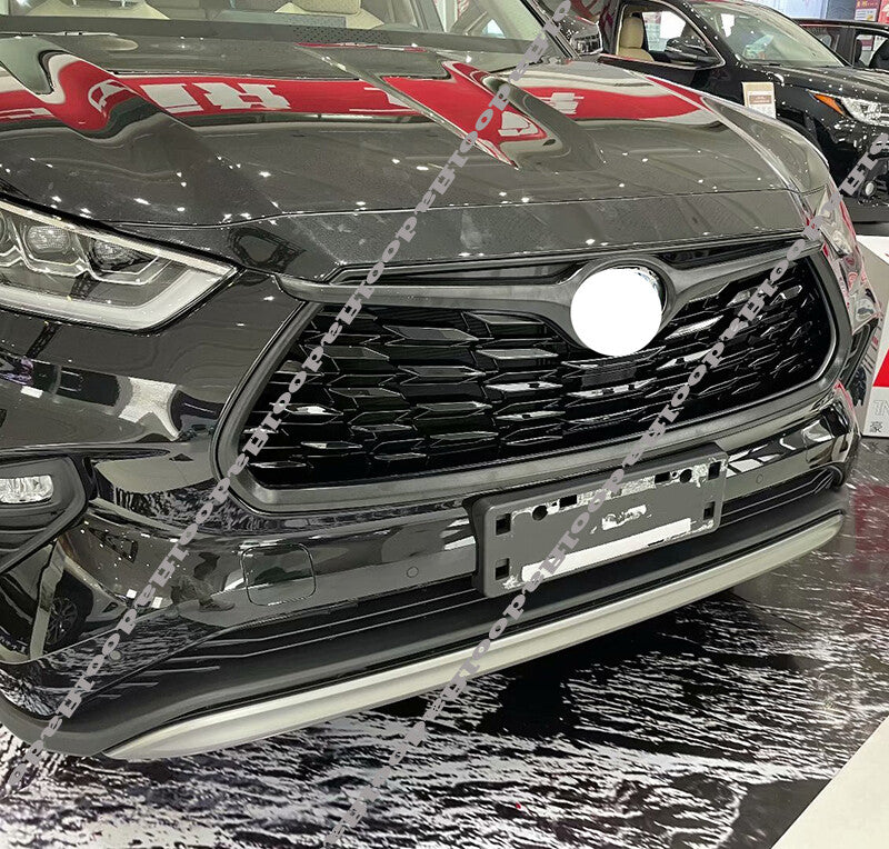 for Toyota Highlander 2020-2023 ABS Chrome Front Bumper Lip Molding Strips Trim