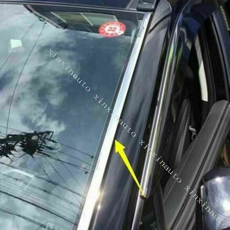 for Toyota RAV4 2019-2023 Chrome Front Windshield Molding Side Strips Trim Steel