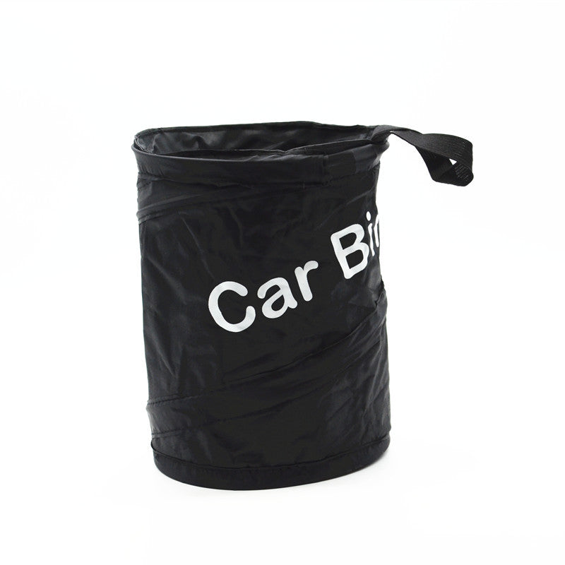Black Car Trash Can Garbage Wastebasket Ashcan Rubbish Box Bag Dust Foldable Bin