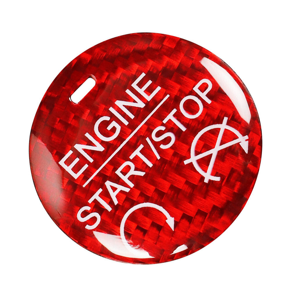 Engine Start Stop Button Cover Trim for Ford for Mustang 2015-2022 Carbon Fiber Red