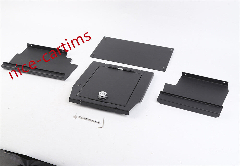 Alloy/Iron Black Center Console Armrest Box Safety Cover Kit for Ford F150 2021+