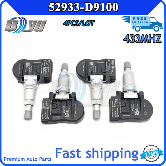 New TPMS Tire Pressure Monitoring Sensor Kit (4 pieces) Suitable for Hyundai for Kia 52933-D9100