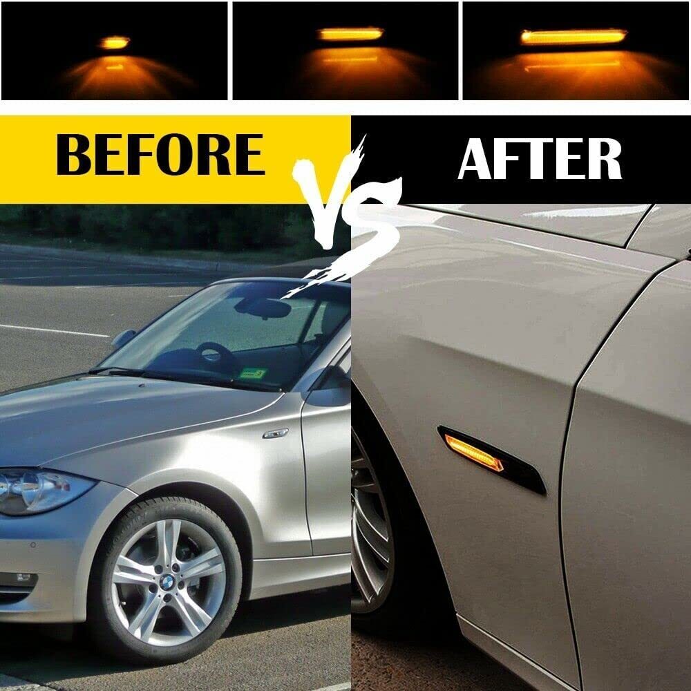 2x for BMW 1 3 5 Series F10 Sequential Amber LED Side Marker Turn Signal Light