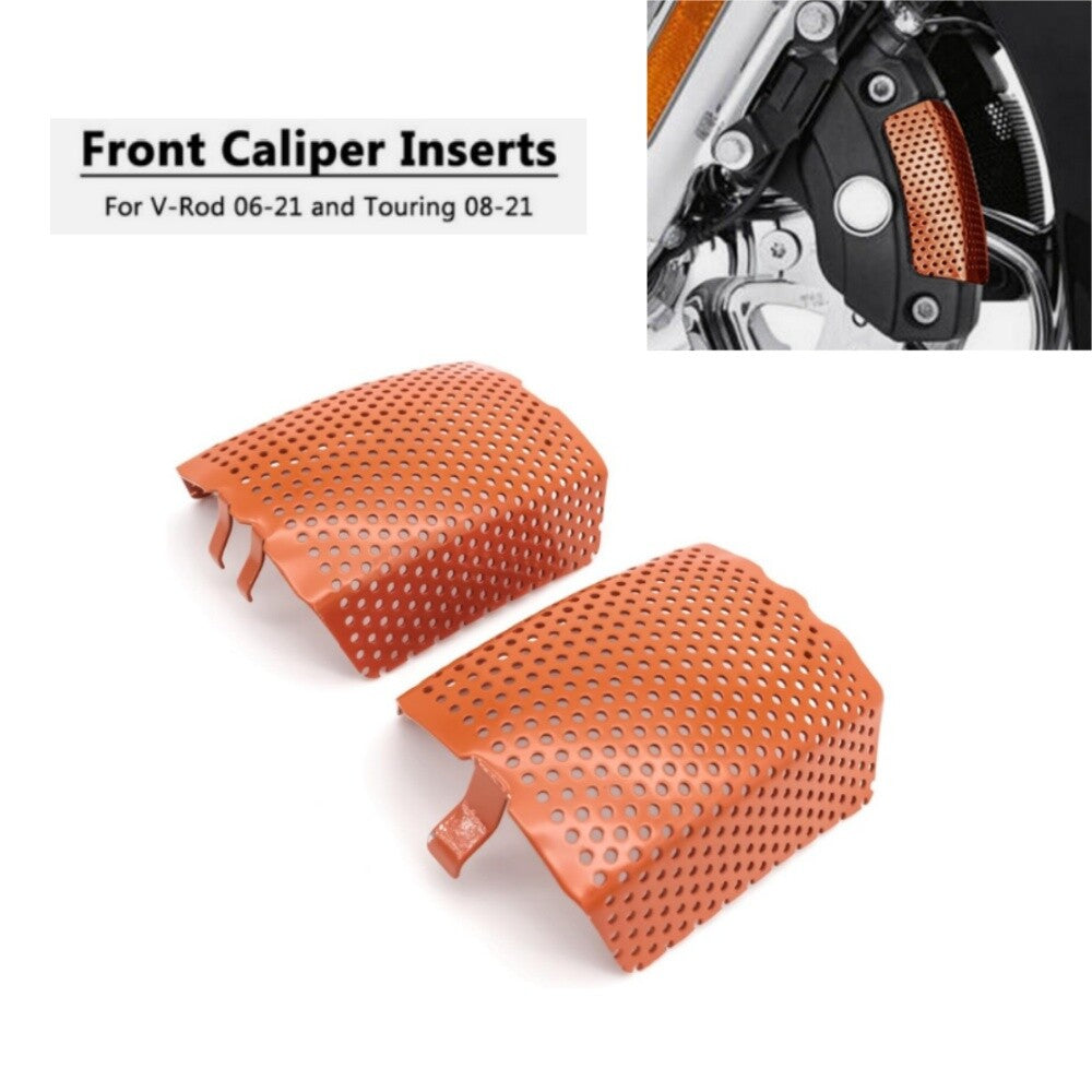 Orange Front Brake Caliper Insert Set Cover for Harley Touring Electra Glide