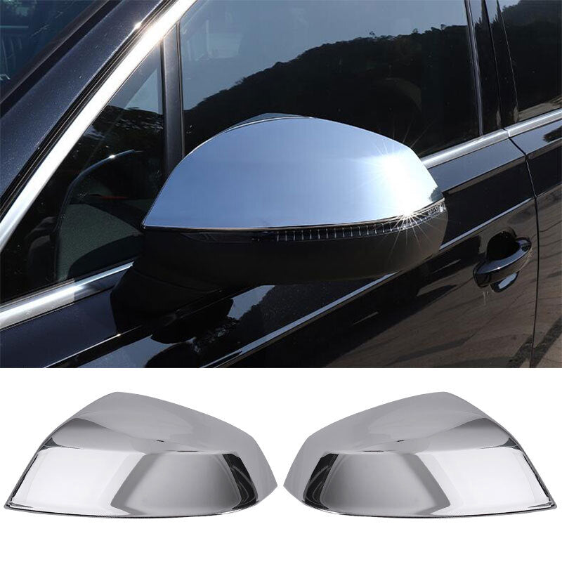 for Audi Q7 2020-23 Chrome ABS Exterior Side Rear View Mirror Cover Cap Trim 2x