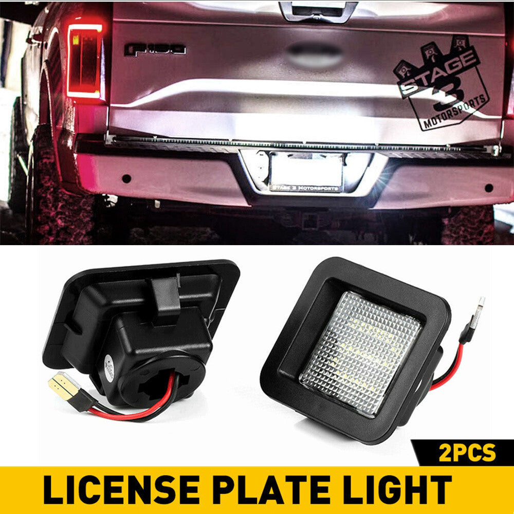 2pcs for Ford F-150 2015-2022 6000k White LED License Plate Tag Light Assembly