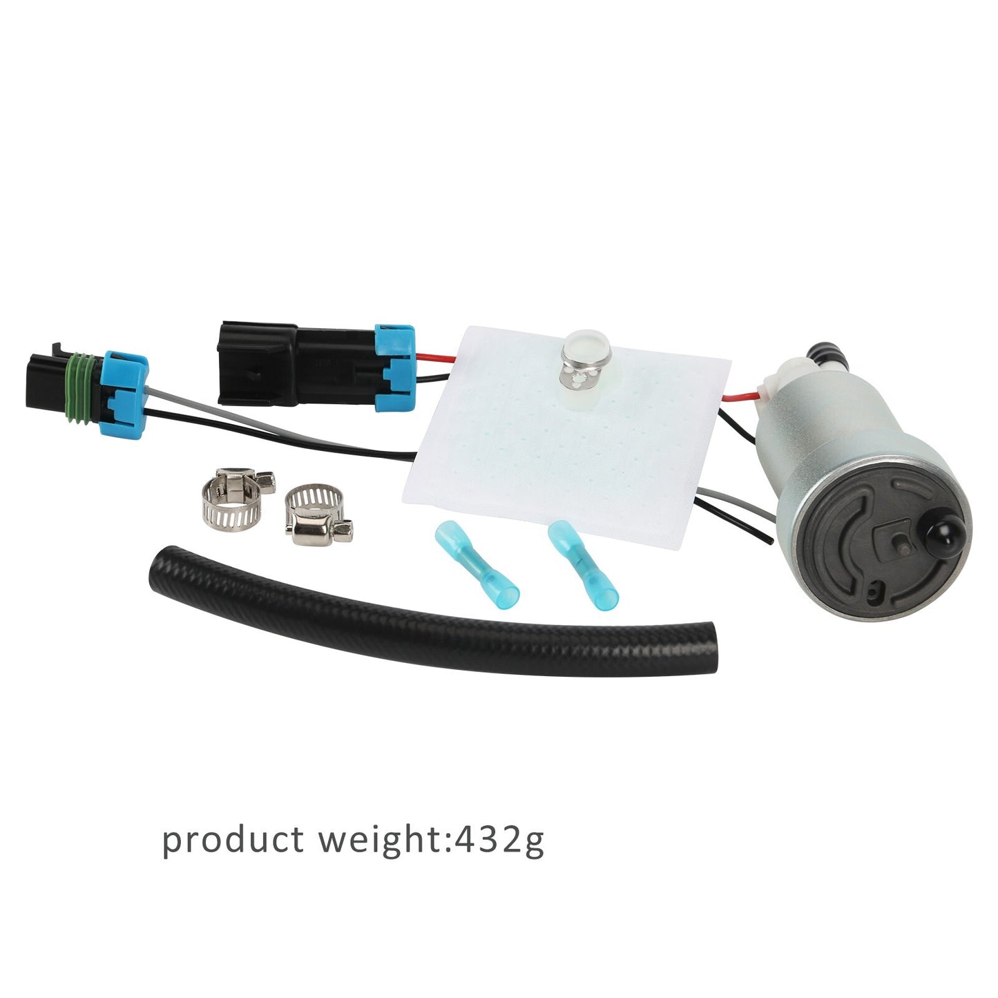 Fuel pump F90000285 525LPH + crimp connector mounting kit for TIO E85