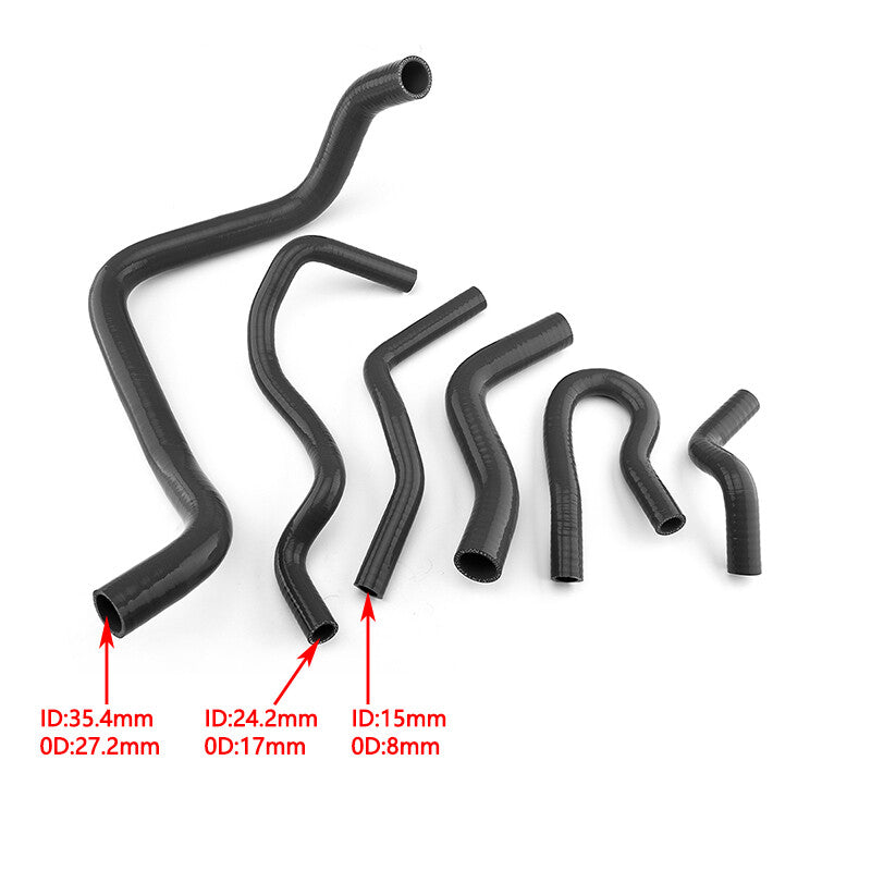Black Silicone Radiator Heater Hose Kit For 92-00 for Honda for Civic D15 D16 Sohc EG EK