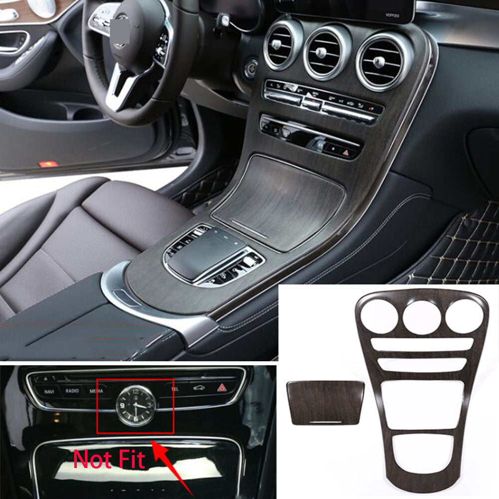 for Benz C GLC Class W205 X253 2020-22 Oak Grain Central Console Gear Panel Trim
