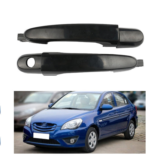 2Pcs Exterior Front Left+Right Door Pull Handle Black For 2005-2010 Sportage