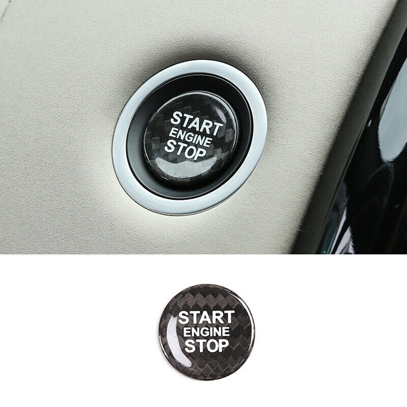 Start Button Ignition Switch Trim Real Carbon Fiber for Range Rover Sport 14-22