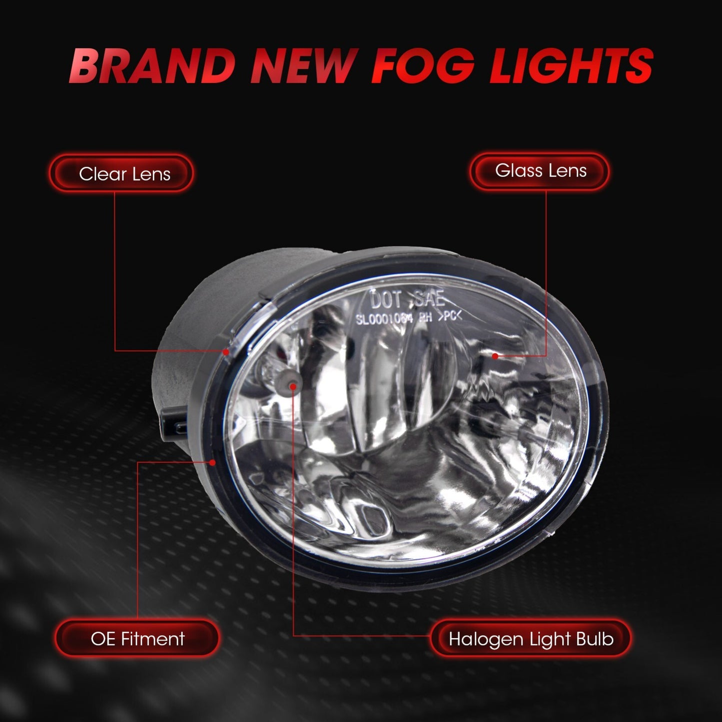 Fog light assembly suitable for 2000-2006 for Toyota Tundra and 2001-2007 for Toyota Sequoia.