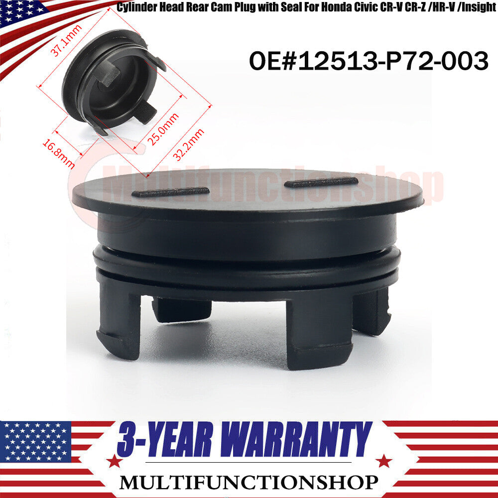 Suitable for Honda for Civic CR-V for Acura 12513-P72-003 Cylinder Head Rear Cam Plug Cover with Seal