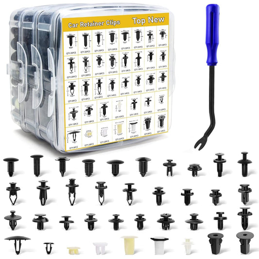 597-piece mudguard, door cover, bumper, car trim clip, body fixation kit for Ford , GM, and for Toyota .