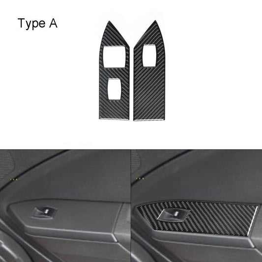 Carbon Fiber Window Switch Panel Cover Trim Type A for Ford for Mustang 2005-2009