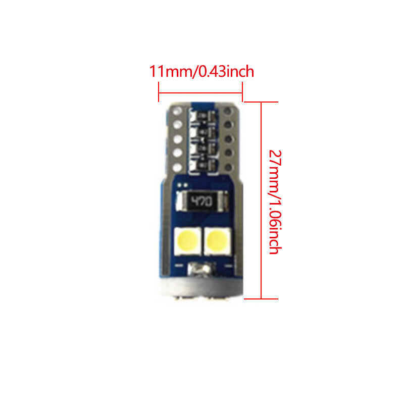 Warm White Light 10Pcs T10 3030-6SMD LED Lights License Plate High Lights Bulb