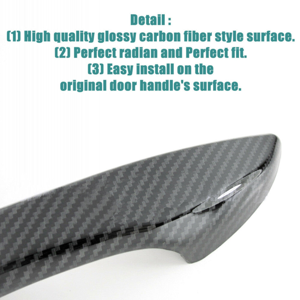 For 2014-2019 for Toyota for Corolla Glossy Carbon Fiber Side Door Handle Covers Trims