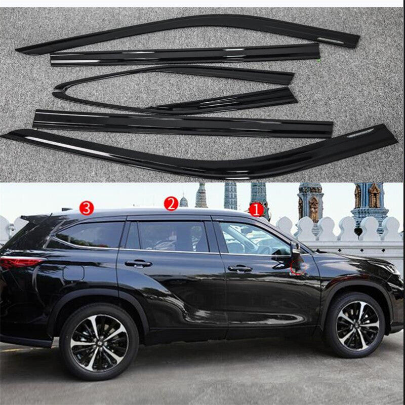 for Toyota Highlander 2020-24 Window Wind Visors Sun Rain Guard Vent Deflectors