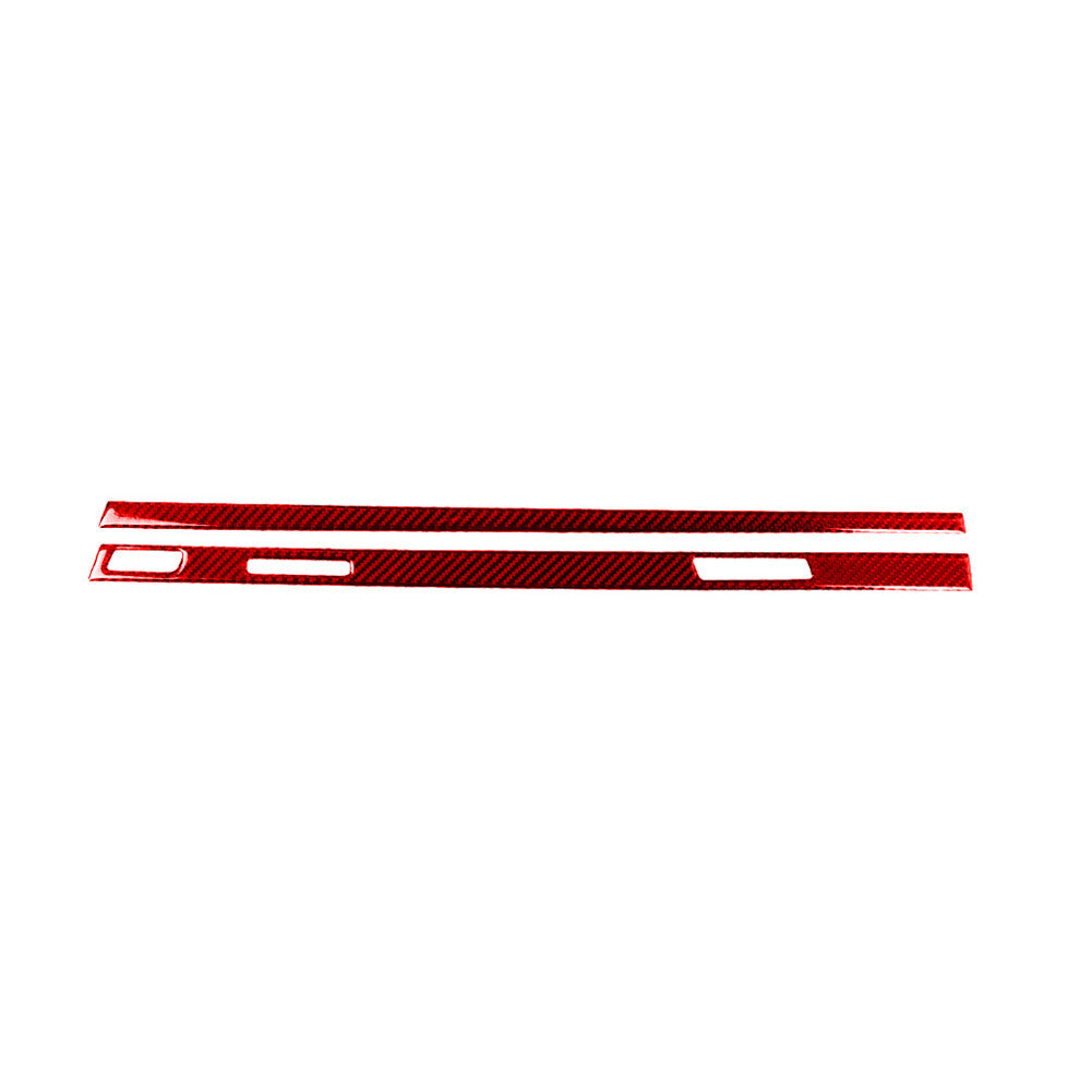 2X Red Carbon Fiber Interior Copilot Dashboard Cover Trim for Audi Q7 2016-2019