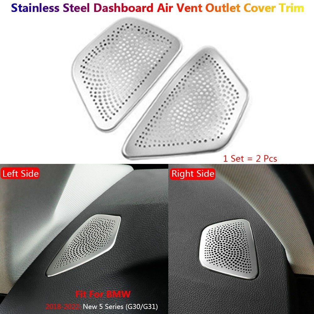Stainless for BMW 5 Series G30 G31 Car Dashboard Side Speaker Stereo Cover Trims