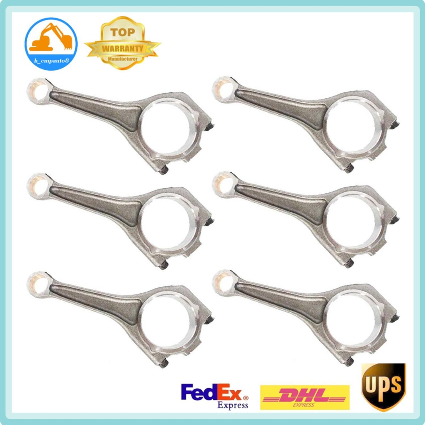 6X Connecting Conrod DA6626 LR051508 for Land Rover Range 3.0 for Jaguar 306DT STD