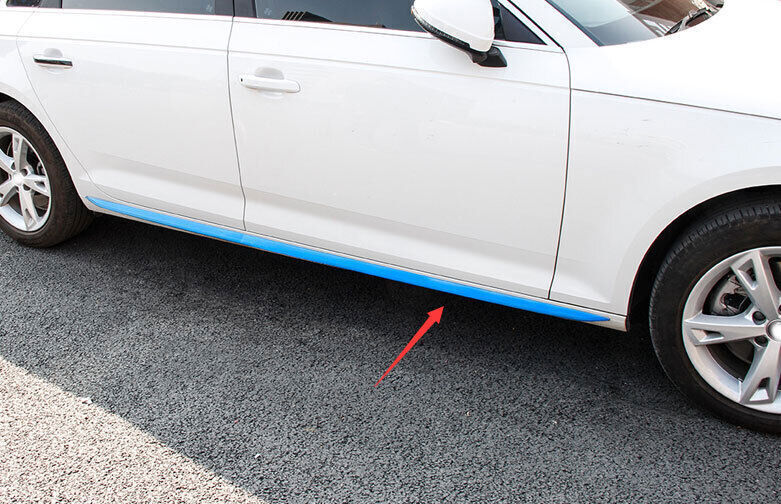 for Audi A4 B9 2017-2019 Blue Titanium Side Door Body Guard Molding Cover Trims