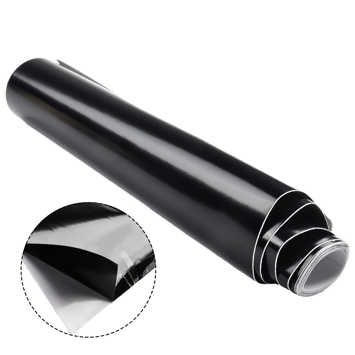 Vinyl Plain Gloss Black Car Windshield Sun Visor Sticker 200mm x 1400mm