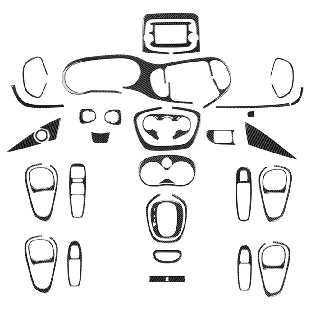 41Pcs Carbon Fiber Interior Full Kit Cover Trim Sticker for Fiat 500L 2014-2017