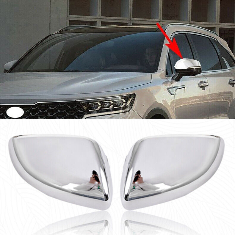 for Kia Sorento 2021-2023 Chrome Style Exterior Side Door Mirror Caps Cover trim