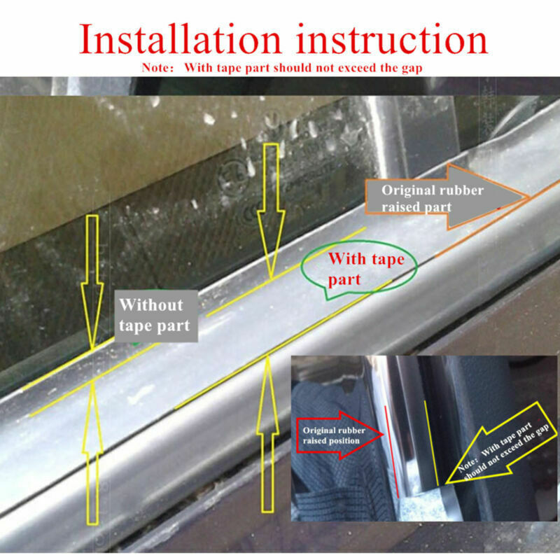Car Front&Rear Side Window Trim Edge Moulding Rubber Weatherstrip Seal Strip 4M