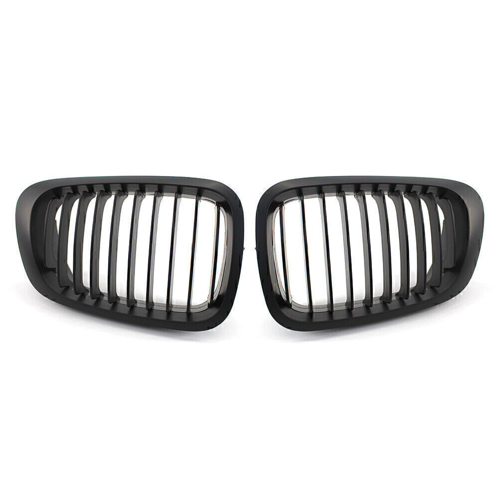 Front Kidney Bumper Grille Single Slat Matte Black for BMW 3 Series E46 Coupe