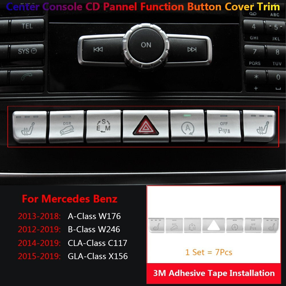 for Mercedes-Benz W176 B W246 C117 X156 Car CD Panel Function Switch Cover Trim