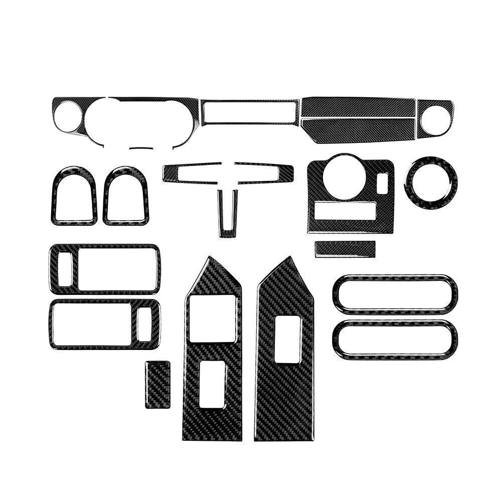 22 Pcs Carbon Fiber Full Set Interior Decoration Cover for Ford for Mustang 2009-13