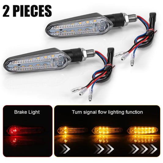 Sequential Flowing LED Lamp Motorcycle Turn Signal Indicator Blinker Light Brake