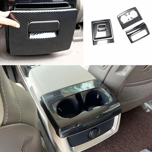 for Kia Carnival 22-23 Carbon Fiber Rear Air Outlet Anti-kick Panel Trim Kit 5x