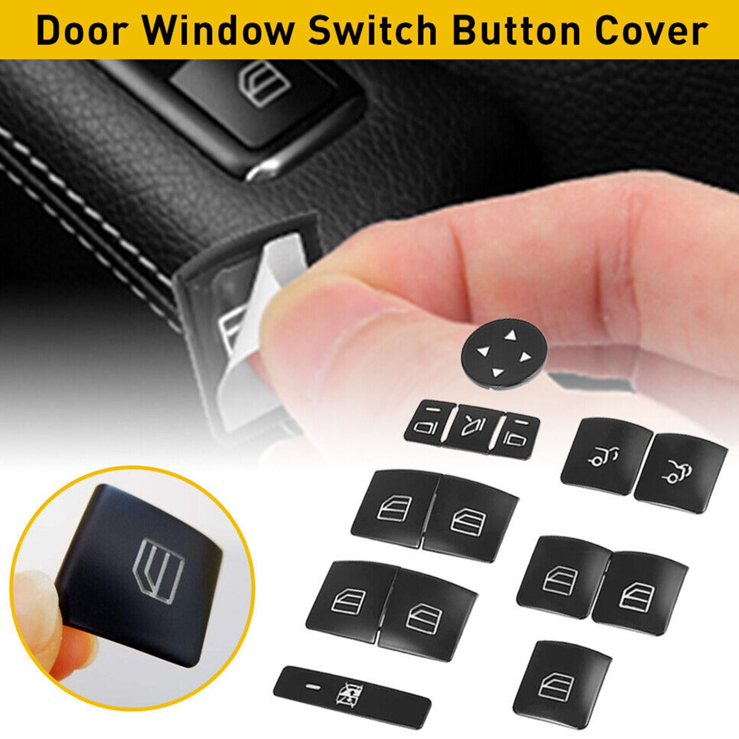 For MercedesBenz C E CLA Interior Button Repair Stickers Trim Car Window Switch
