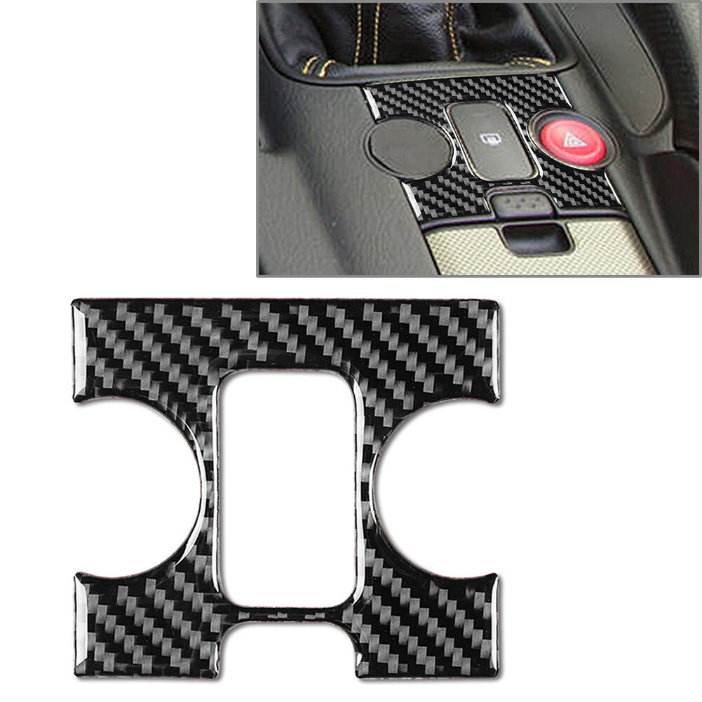 for Honda S2000 2004-2009 Hazard Light Button Cover Trim Carbon Fiber Black Auto