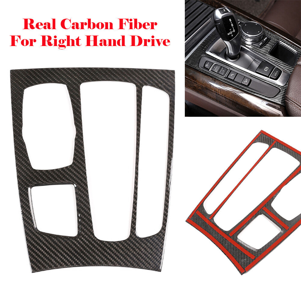 for BMW X5 X6 F15 2014-18 Carbon Fiber Central Console Gear Shift Panel Trim RHD